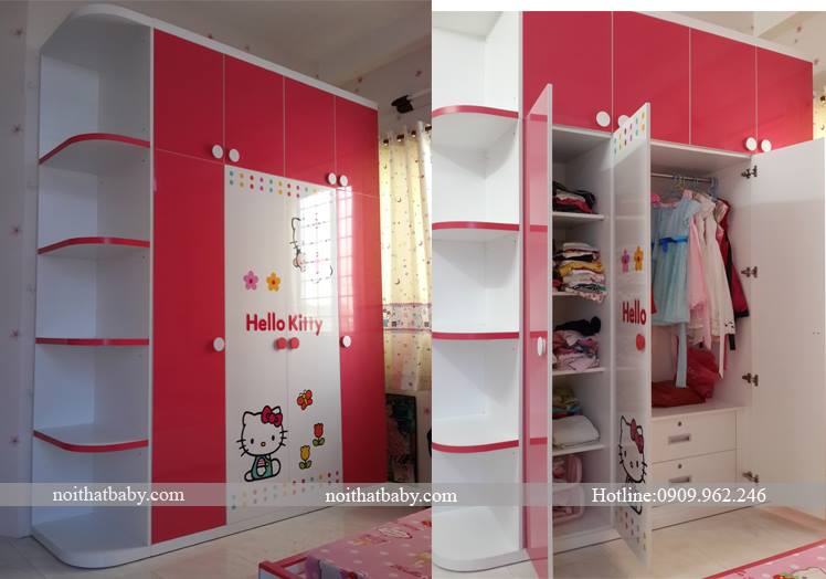 Tủ áo trẻ em Hello Kitty
